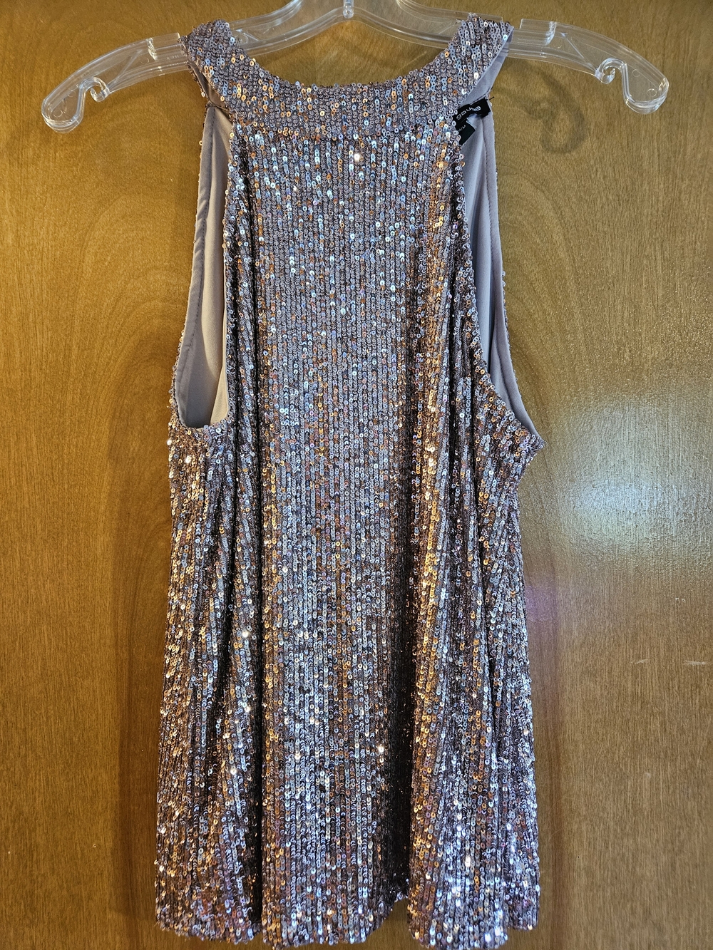 Cable & Gauge Rose Gold Sequin Halter Tank